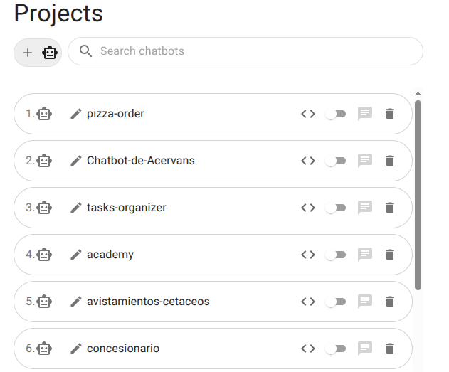 Project List Interface